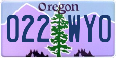 OR license plate 022WYO
