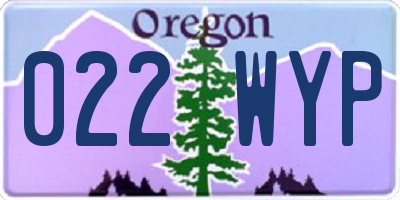 OR license plate 022WYP
