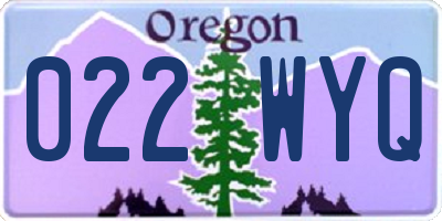 OR license plate 022WYQ