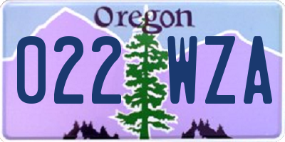 OR license plate 022WZA