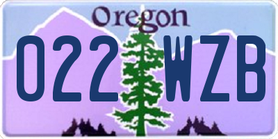 OR license plate 022WZB