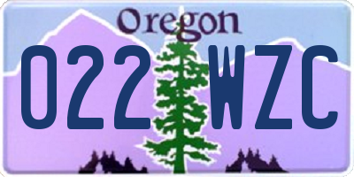 OR license plate 022WZC