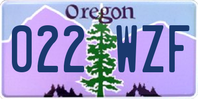 OR license plate 022WZF