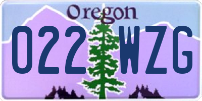 OR license plate 022WZG