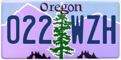 OR license plate 022WZH