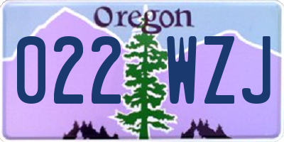 OR license plate 022WZJ