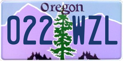 OR license plate 022WZL