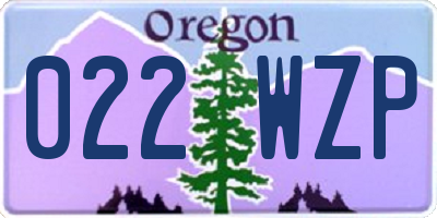 OR license plate 022WZP