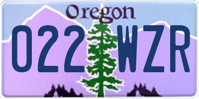 OR license plate 022WZR