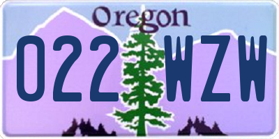 OR license plate 022WZW