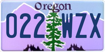OR license plate 022WZX