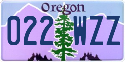 OR license plate 022WZZ