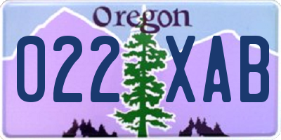 OR license plate 022XAB