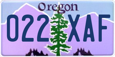 OR license plate 022XAF