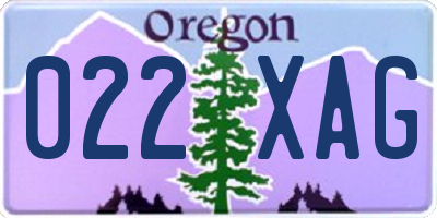 OR license plate 022XAG
