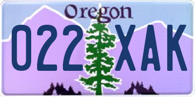 OR license plate 022XAK