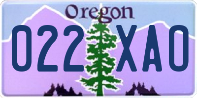 OR license plate 022XAO