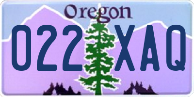 OR license plate 022XAQ