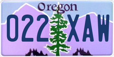 OR license plate 022XAW