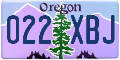OR license plate 022XBJ