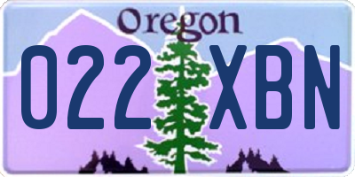 OR license plate 022XBN