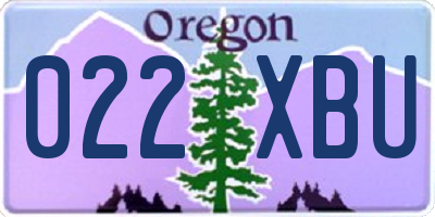 OR license plate 022XBU