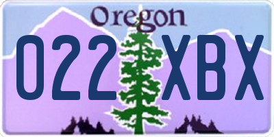 OR license plate 022XBX