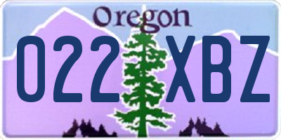 OR license plate 022XBZ