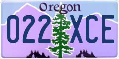 OR license plate 022XCE