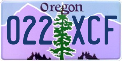 OR license plate 022XCF