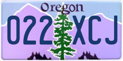 OR license plate 022XCJ