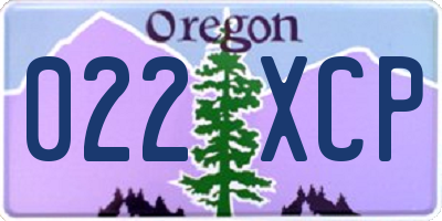 OR license plate 022XCP