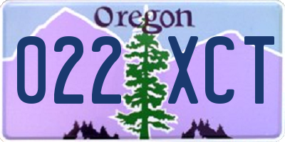 OR license plate 022XCT