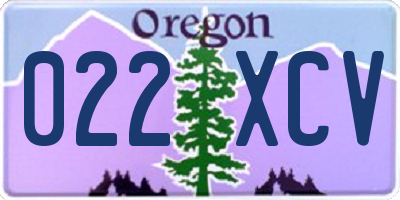 OR license plate 022XCV