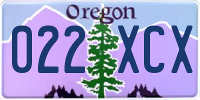 OR license plate 022XCX