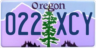 OR license plate 022XCY
