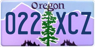 OR license plate 022XCZ