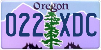 OR license plate 022XDC