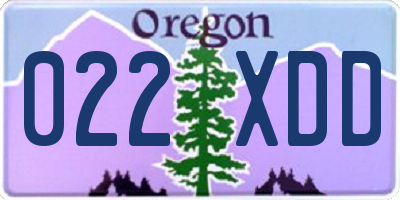 OR license plate 022XDD