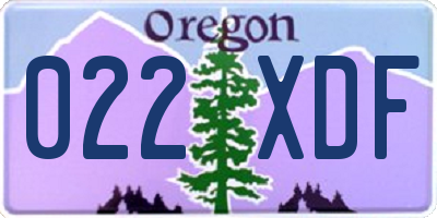 OR license plate 022XDF