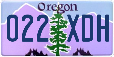 OR license plate 022XDH