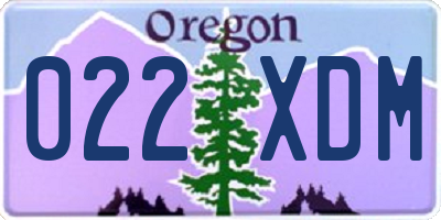OR license plate 022XDM