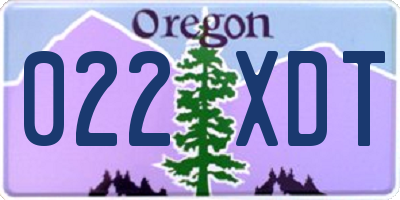 OR license plate 022XDT