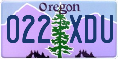 OR license plate 022XDU