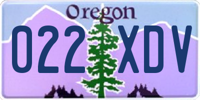 OR license plate 022XDV