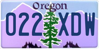 OR license plate 022XDW