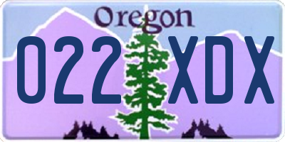 OR license plate 022XDX