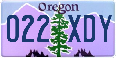 OR license plate 022XDY