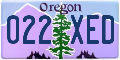 OR license plate 022XED