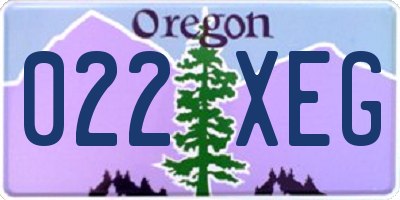 OR license plate 022XEG